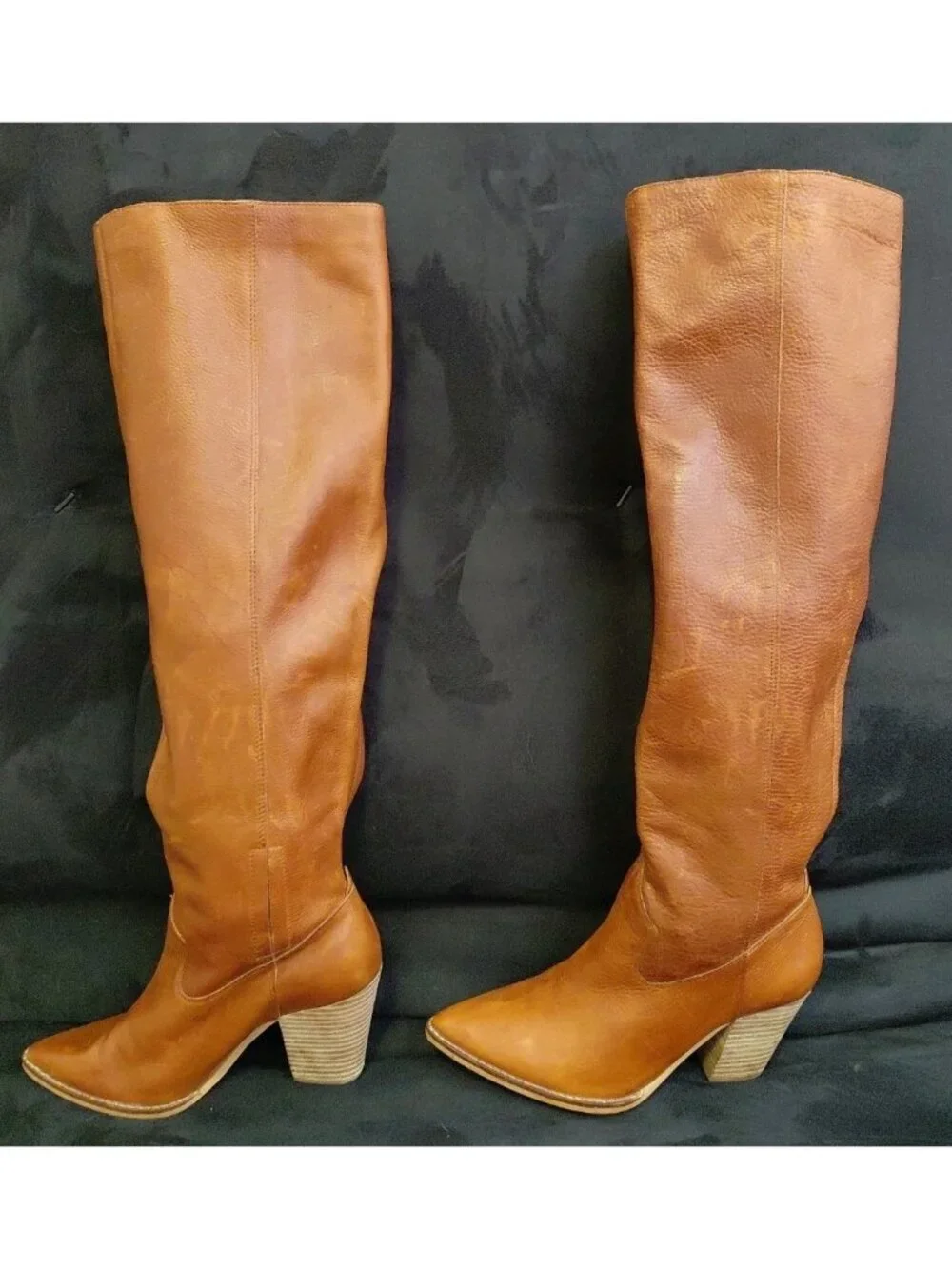 LUCKY BRAND Azoola Whiskey Tall Knee High Leather Boots Shoes Size US 6.5